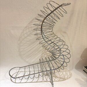 TableCraft Chrome Curved Fruit Basket 18" Tall 4.25" Diameter